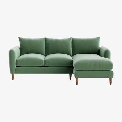 Loaf Squishmeister Chaise Sofa, Large Right Hand (Cucumber Sandwich Clever Velvet)