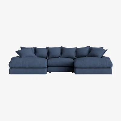 Loaf Wodge Modular Chaise Sofa, Udoch (Sloe Berry Bush Clever Cotton)