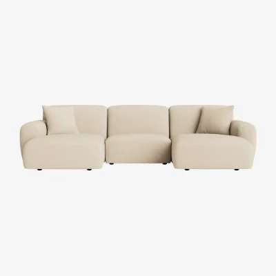 Loaf Squishblocks Modular Chaise Sofa, Udoch (Sandy Shoe Clever Slubby Linen)