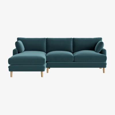 Loaf Squisharoo Chaise Sofa, Extra Large Left Hand (Sopping Seagrass Clever Velvet)