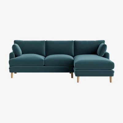 Loaf Squisharoo Chaise Sofa, Extra Large Right Hand (Sopping Seagrass Clever Velvet)