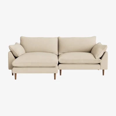 Loaf Slow Riser Chaise, Large Left Hand (Sandy Shoe Clever Slubby Linen)