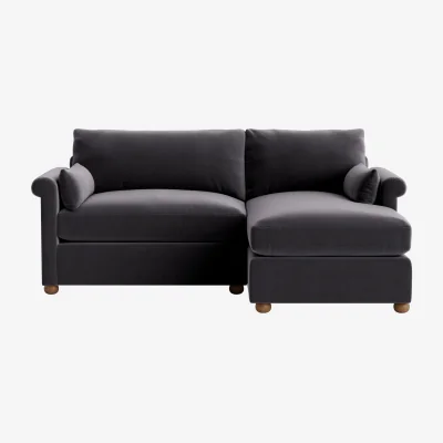 Loaf Queenie Chaise Sofa, Large Right Hand (Wire Wool Clever Velvet)