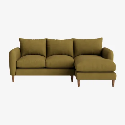 Loaf Squishmeister Chaise Sofa, Large Right Hand (Stuffed Olive Clever Cotton)