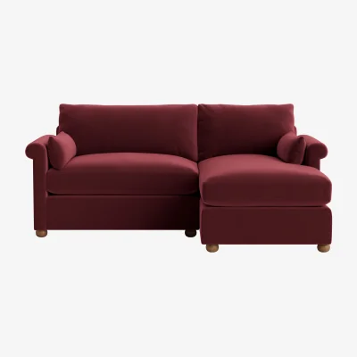 Loaf Queenie Chaise Sofa, Large Right Hand (Drenched Damsons Clever Velvet)