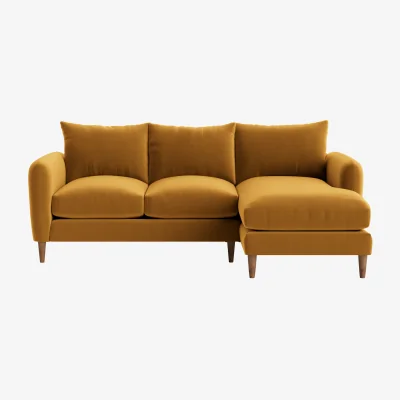 Loaf Squishmeister Chaise Sofa, Large Right Hand (Butterscotch Clever Velvet)