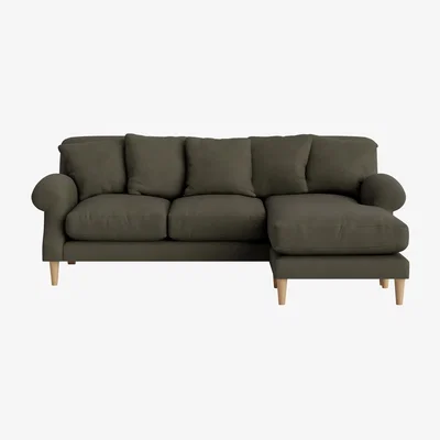 Loaf Crumpet Chaise Sofa, Large Right Hand (Woody Walk Clever Cotton)