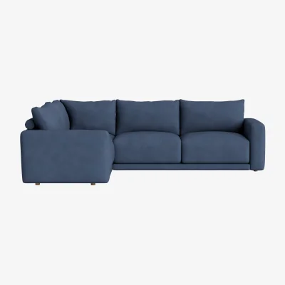 Loaf Little Softie Corner Sofa, Large Left Hand (Sloe Berry Bush Clever Cotton)