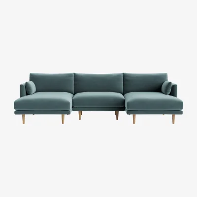Loaf Jeffers Chaise Sofa, Udoch (Beach Ball Clever Velvet)