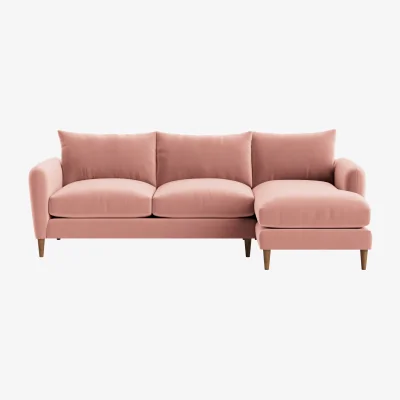 Loaf Squishmeister Chaise Sofa, Extra Large Right Hand (Flushed Cheek Clever Velvet)