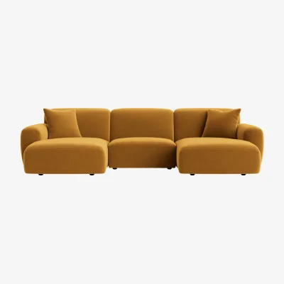 Loaf Squishblocks Modular Chaise Sofa, Udoch (Butterscotch Clever Velvet)