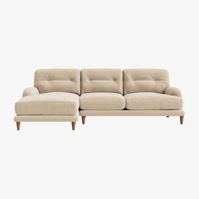 Loaf Sugar Bum Chaise Sofa, Extra Large Left Hand (Pancake Mix Clever Velvet)