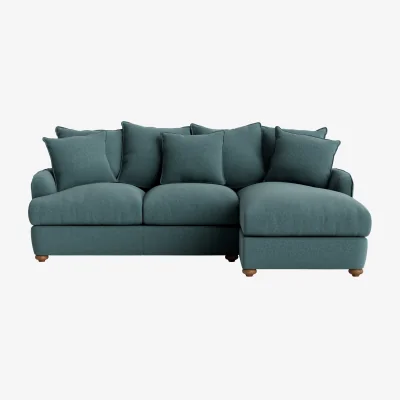Loaf Smooch Chaise Sofa, Large Right Hand (Puddle Clever Linen)