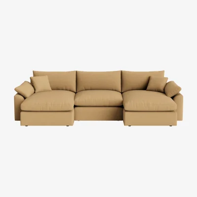 Loaf Cuddlemuffin Modular Chaise Sofa, Udoch (Hit The Hay Clever Slubby Cotton)