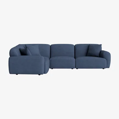 Loaf Squishblocks Modular Corner Sofa - Large Left Hand Corner - Clever Cotton - Sloe Berry Bush