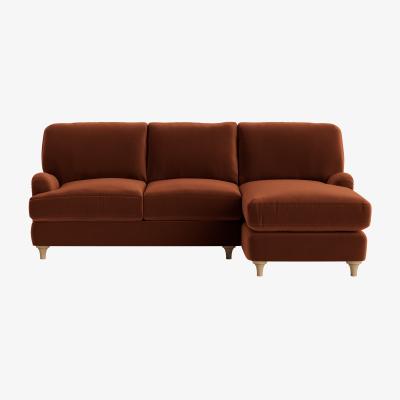 Loaf Jonesy Chaise Sofa - Large Left Hand - Clever Velvet - Sticky Toffee