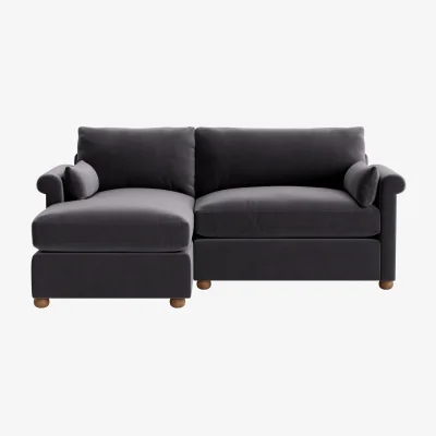 Loaf Queenie Chaise Sofa, Large Left Hand (Wire Wool Clever Velvet)
