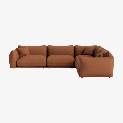 Loaf Blockbuster Modular Corner Sofa, Large Even (Cinnamon Bun Clever Linen)