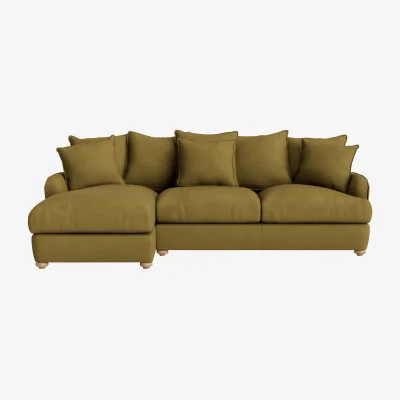 Loaf Smooch Chaise Sofa, Extra Large Left Hand (Stuffed Olive Clever Cotton)
