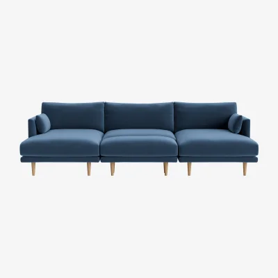 Loaf Jeffers Chaise Cinema Sofa (Shipping Forecast Clever Velvet)