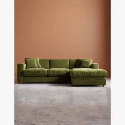 Marks & Spencer Swoon Easy Velvet Right Corner Sofa Green