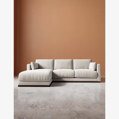 Marks & Spencer Swoon Crushed Velvet Left Corner Sofa Cream