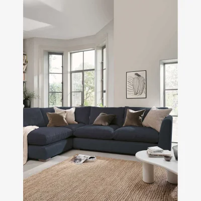 Marks & Spencer BARKER AND STONEHOUSE Palmer Textured Chenille Left Hand Corner Sofa Navy