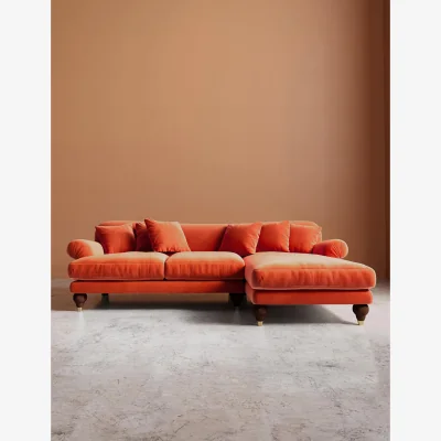 Marks & Spencer Swoon Willows Easy Velvet Right Corner Sofa Orange