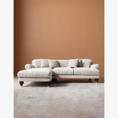 Marks & Spencer Swoon Willows Crushed Velvet Left Corner Sofa Cream