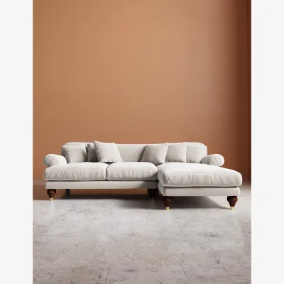 Marks & Spencer Swoon Willows Crushed Velvet Right Corner Sofa Cream