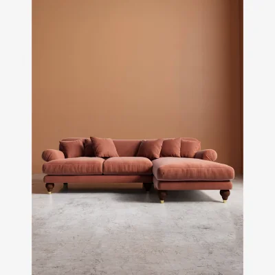 Marks & Spencer Swoon Willows Easy Velvet Right Corner Sofa Brown