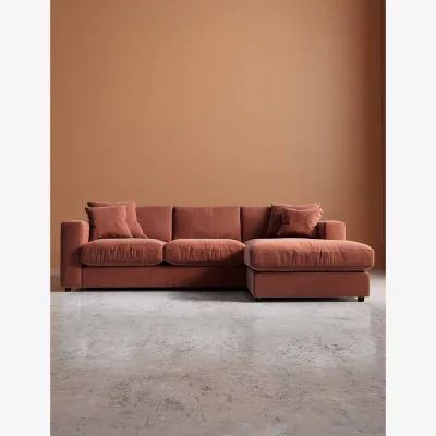 Marks & Spencer Swoon Easy Velvet Right Corner Sofa Brown