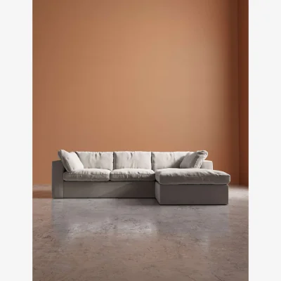 Marks & Spencer Swoon Crushed Velvet Right Hand Chaise Sofa Cream
