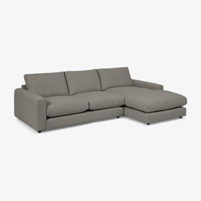 Made.com Arni Right Hand Facing Chaise End Sofa, Dove Grey Boucle