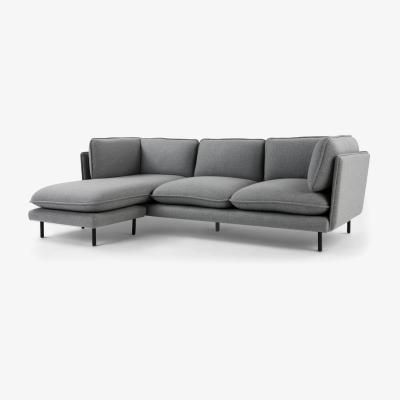 Made.com Wes 3 Seater Chaise End Corner Sofa, Elite Grey