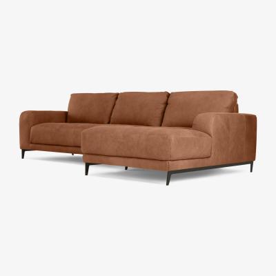 Made.com Luciano Right Hand Facing Corner Sofa, Texas Tan Leather