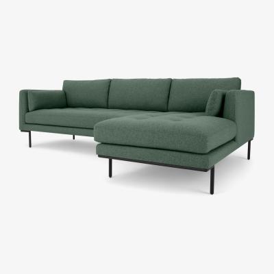 Made.com Harlow Right Hand Facing Chaise End Corner Sofa, Darby Green