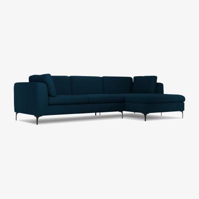 Made.com Monterosso Right Hand Facing Chaise End Sofa, Elite Teal with Black Leg