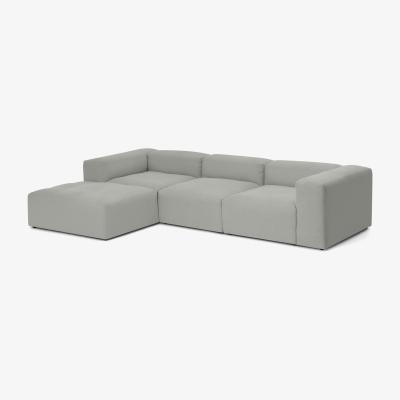 Made.com Livienne Chaise End Corner Sofa, Frost Grey Linen & Cotton Mix