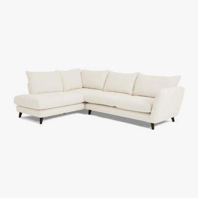 Made.com Elmira Left Hand Facing Corner Sofa, Ivory White Boucle