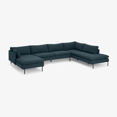 Made.com Zarina Right Hand Facing Corner Sofa, Aegean Blue