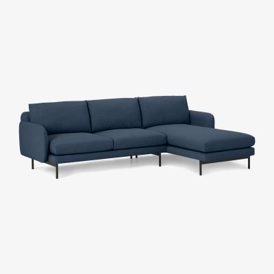 Made.com Miro Right Hand Facing Chaise End Corner Sofa, Midnight Weave