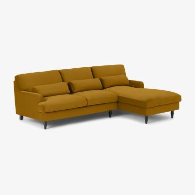 Made.com Tamyra Right Hand Facing Chaise End Corner Sofa, Marigold Velvet