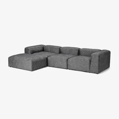 Made.com Livienne Chaise End Corner Sofa, Monochrome Weave