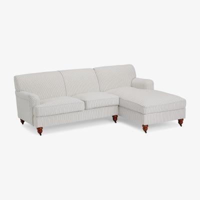 Made.com Orson Right Hand Facing Chaise End Sofa, Off-White Striped Recycled Safi