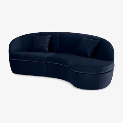 Made.com Reisa Right Hand Facing Chaise End Sofa, Ink Blue Velvet