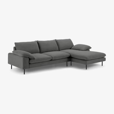 Made.com Fallyn Right Hand Facing Chaise End Sofa, Stoned Slate Fabric