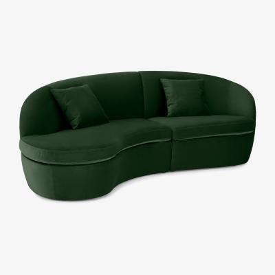Made.com Reisa Left Hand Facing Chaise End Sofa, Moss Green Velvet
