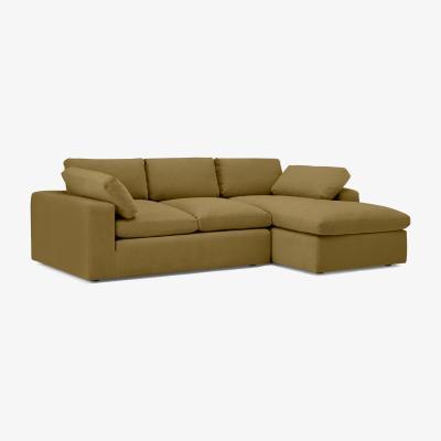 Made.com Samona Right Hand Facing Chaise End Sofa, Latte Cotton & Linen Mix