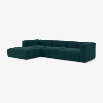 Made.com Bastein Chaise End Corner Sofa, Pine Corduroy Velvet
